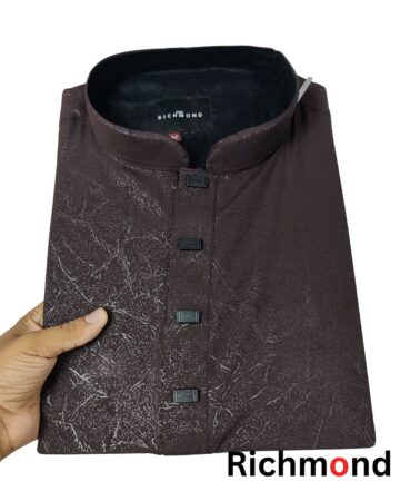 জ্যাকার্ড টেক্সচার্ড পাঞ্জাবি/কালার > Coffie