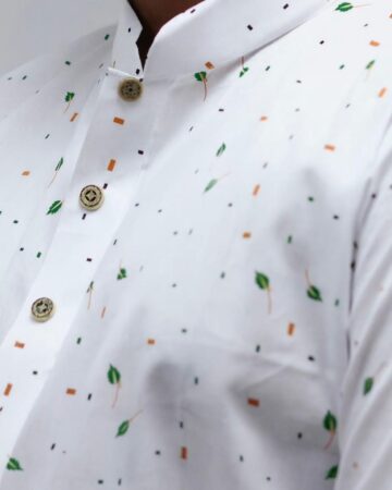 প্রিমিয়াম সবুজ পাতা প্রিন্ট পাঞ্জাবী