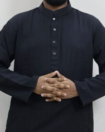 টেক্সচার কটন পাঞ্জাবি/Black