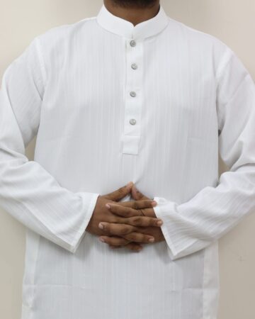 টেক্সচার কটন পাঞ্জাবি/White